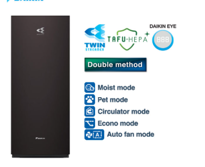Daikin Air Purifier Double Streamer Hepa Filter Hitam - MCK70ZVM7 T
