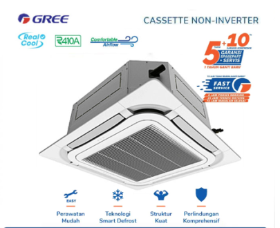 Gree AC Cassette Standard Non Inverter 3 PK - GU71T/A-K