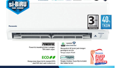 Panasonic AC Wall Mounted Split Deluxe Inverter Si Biru Nanoe X 1/2 PK - CS/CU XPU5XKJ